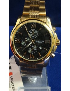 Relógio Spaltec TJ3932 Dourado Fondo Preto
