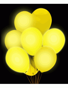 Balões Led para Festa Amarelo Liso 5x1 
