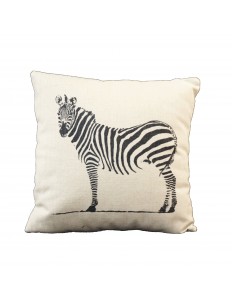 Capa de Almofada Zebra Preta Fondo Beige