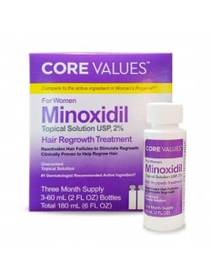Tratamento Capilar Core Values para Mulheres 2% Minoxidil 3x60ml
